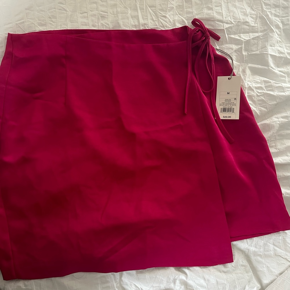 A new day hot pink satin warp skirt